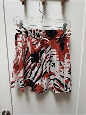 Roxy Rust & Black Floral Drawstring Skirt